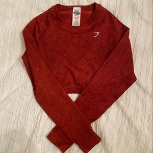 Red Speckled Gymshark Top Adapt Collection